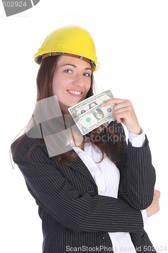 Image of businesswoman with earnings 