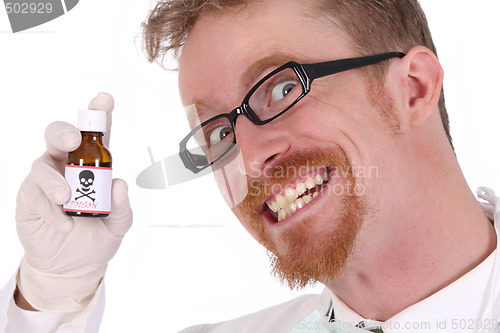 Image of doctor with poison bottle 