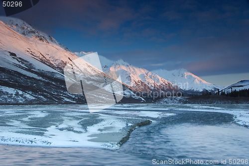 Image of Sunset Colors At Rainbow Ridge, Alaska Range