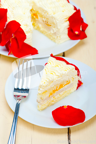 Image of whipped cream mango cake