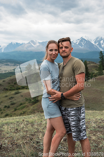 Image of Romantic couple in the mountain