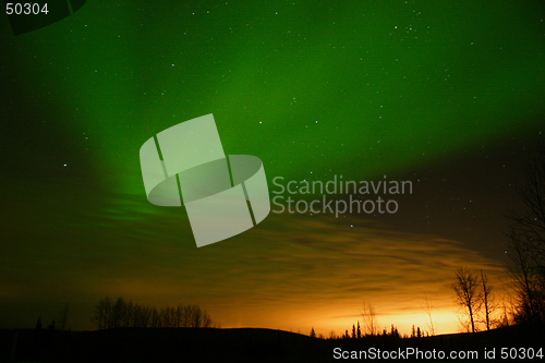 Image of aurora vs city lights