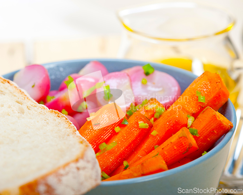 Image of steamed  root vegetable on a bowl