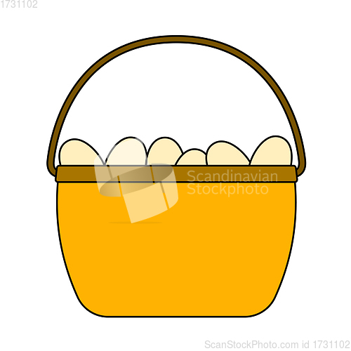 Image of Easter Basket With Eggs Icon