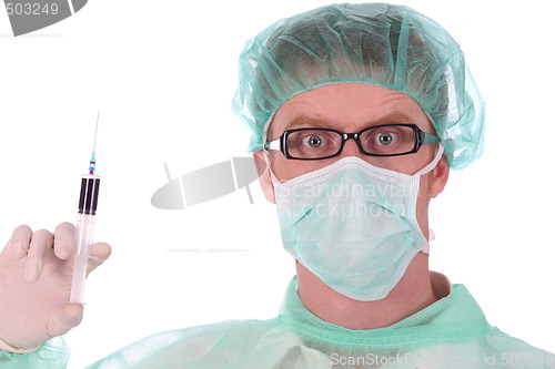 Image of surgeon with injection 