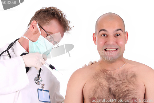 Image of doctor injecting a funk patient 