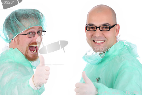 Image of two surgeon happiness 