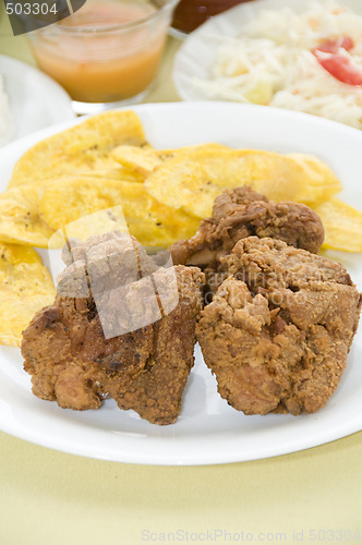 Image of chicken bocas and tostones