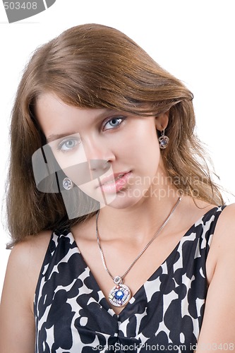 Image of portrait of the beauty young woman. Isolated on white