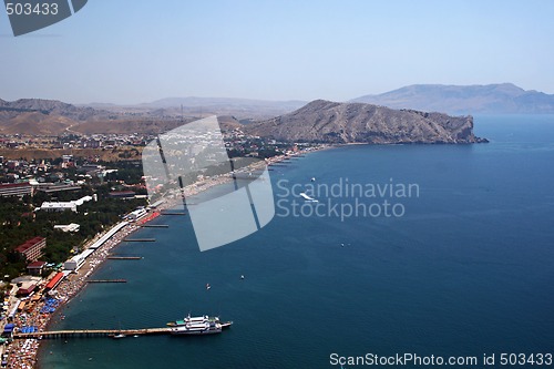 Image of View on Quay of the resort city. Sudak. Crimea. Ukraine.