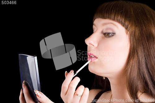 Image of Makeup. Isolated on a black background