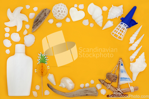 Image of Symbols of Summer Seaside and Beach