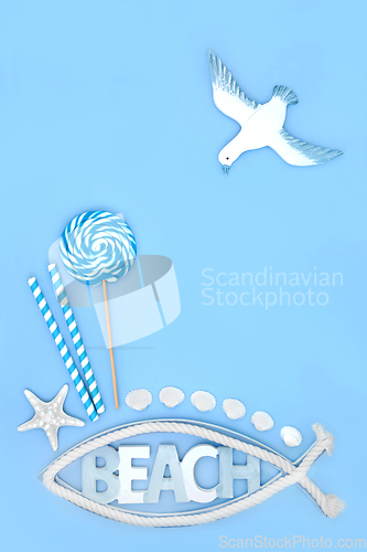 Image of Summer Holiday Beach Sign and Symbols
