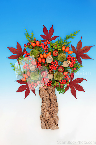 Image of Surreal Autumn Fall Thanksgiving Abstract Tree Design