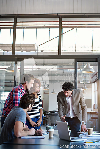 Image of Boardroom and people in meeting or working in the office, company teamwork or creative collaboration. Group, team and work on startup together or professional workers in conversation or talking