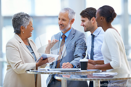 Image of Ceo, consulting and planning with business people in meeting for coaching, mentor and strategy. Corporate, leadership and project management with employees in office for boss, training and director