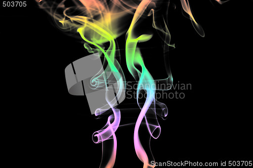 Image of Abstract smoke. Isolated on a black background
