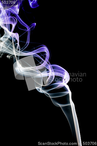 Image of Abstract violet smoke. Isolated on a black background