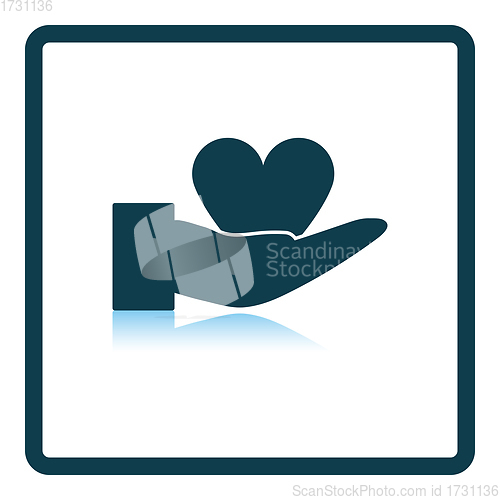 Image of Hand Present Heart Ring Icon