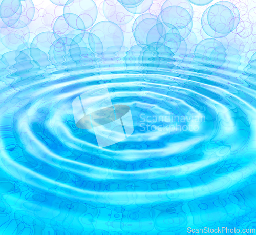 Image of Blue abstract background with water ripples and bubbles