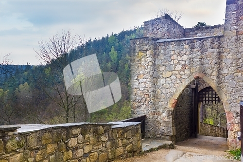 Image of Gate to historical Castle Oybin in Germany