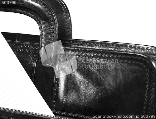 Image of black leather portfolio