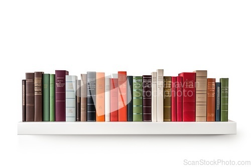 Image of Bookshelf with books on white