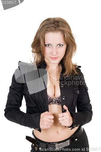 Image of Portrait of the young beauty woman. Isolated