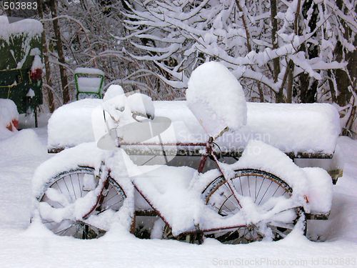 Image of Snow Covered Bike