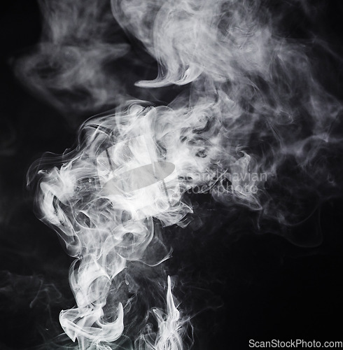 Image of White, smoke with fog and misty isolated on png or transparent background with gas design and mist. Vapor, smoky and incense burning with steam, smog and cloudy, spray or powder with texture