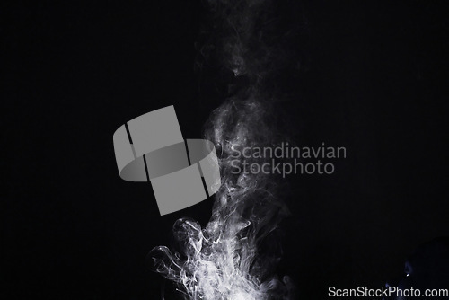 Image of Water vapor, steam and smoke isolated on png or transparent background, fog or mist with graphic space. White, smokey and incense burning with foggy air and abstract, smokey puff and misty with gas