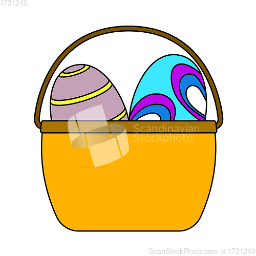 Image of Easter Basket With Eggs Icon
