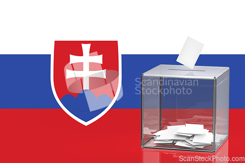 Image of Ballot box with the flag of Slovakia