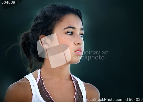 Image of Asian unhappy teenage girl 