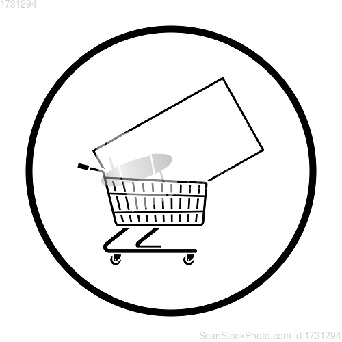 Image of Shopping Cart With TV Icon