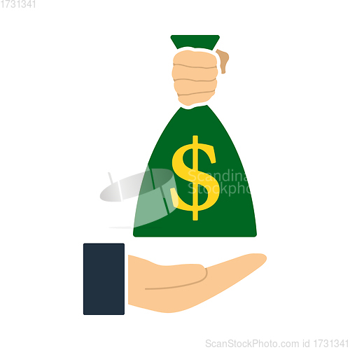 Image of Hand Holding The Money Bag Icon