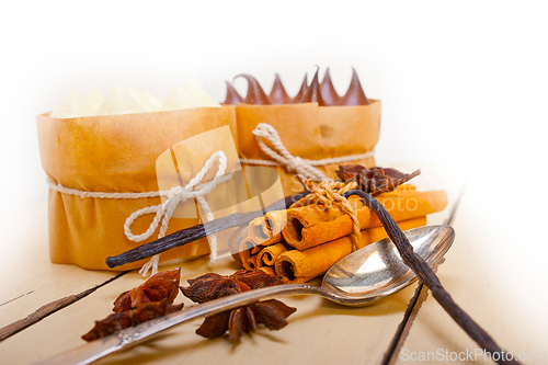 Image of chocolate vanilla and spices cream cake dessert