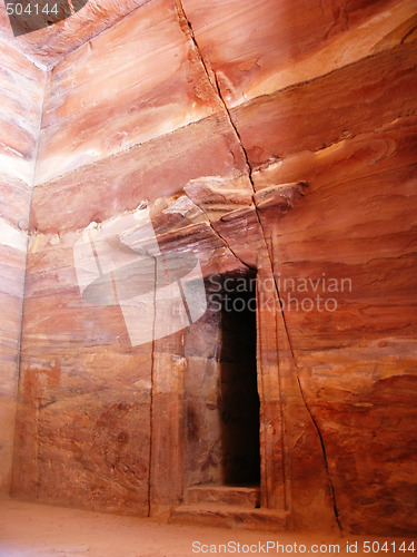 Image of Ancient door in temple of Petra