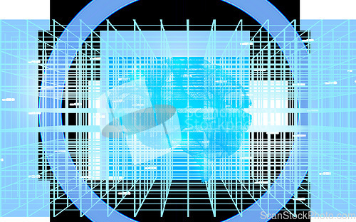 Image of Brain hologram, ai generated and digital graphic of intelligence and neuroscience in studio. Isolated, white background and no people with life science, neuro pathway and user mind connection