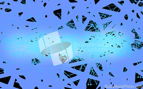 Image of Blue, color art and abstract on transparent background for creativity, element design or texture on png pattern. Network shape, creative and isolated graphic and illustration for effect