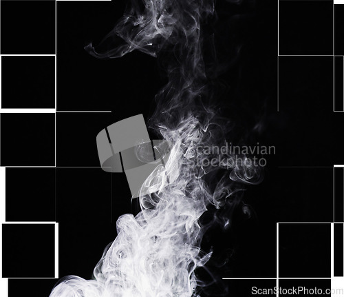 Image of White puff of smoke, mist and fog isolated on png or transparent background, incense or fire burning. Steam, misty and foggy air with dry ice and powder spray, fumes and condensation with vapor