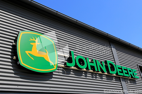 Image of John Deere Logo on Building Wall 