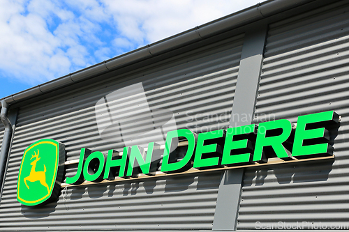 Image of John Deere Logo on Building Exterior