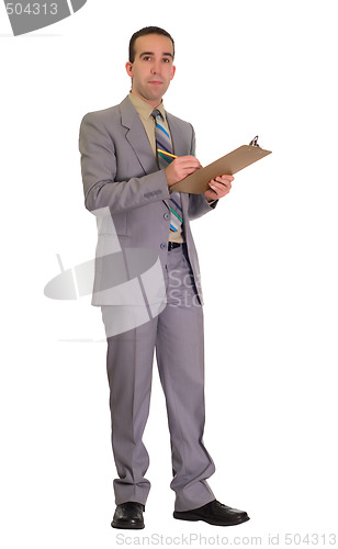 Image of Businessman With Clipboard