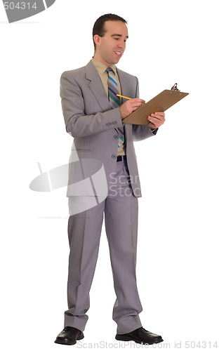 Image of Businessman Doing Checklist