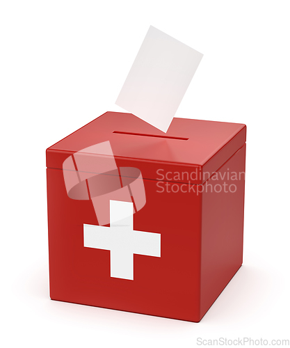 Image of Ballot box with the flag of Switzerland