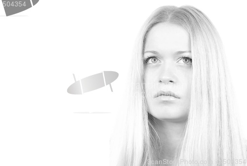 Image of monochrome portrait of woman