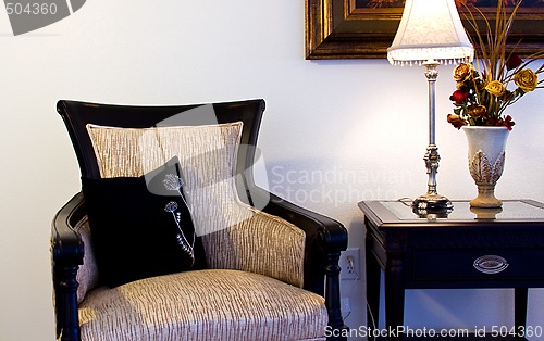 Image of Family Room with Reading Chair and night stand