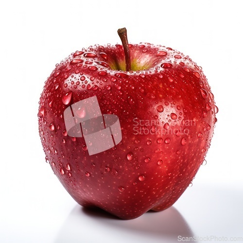 Image of Red apple with water drops