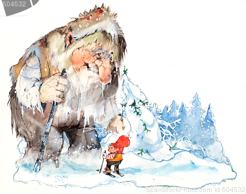 Image of Young santa and the troll